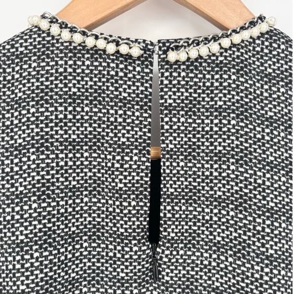 Karl Lagerfield Paris NWT Black and White Pearl Collar Swing Dress Size 4 - Picture 7 of 9